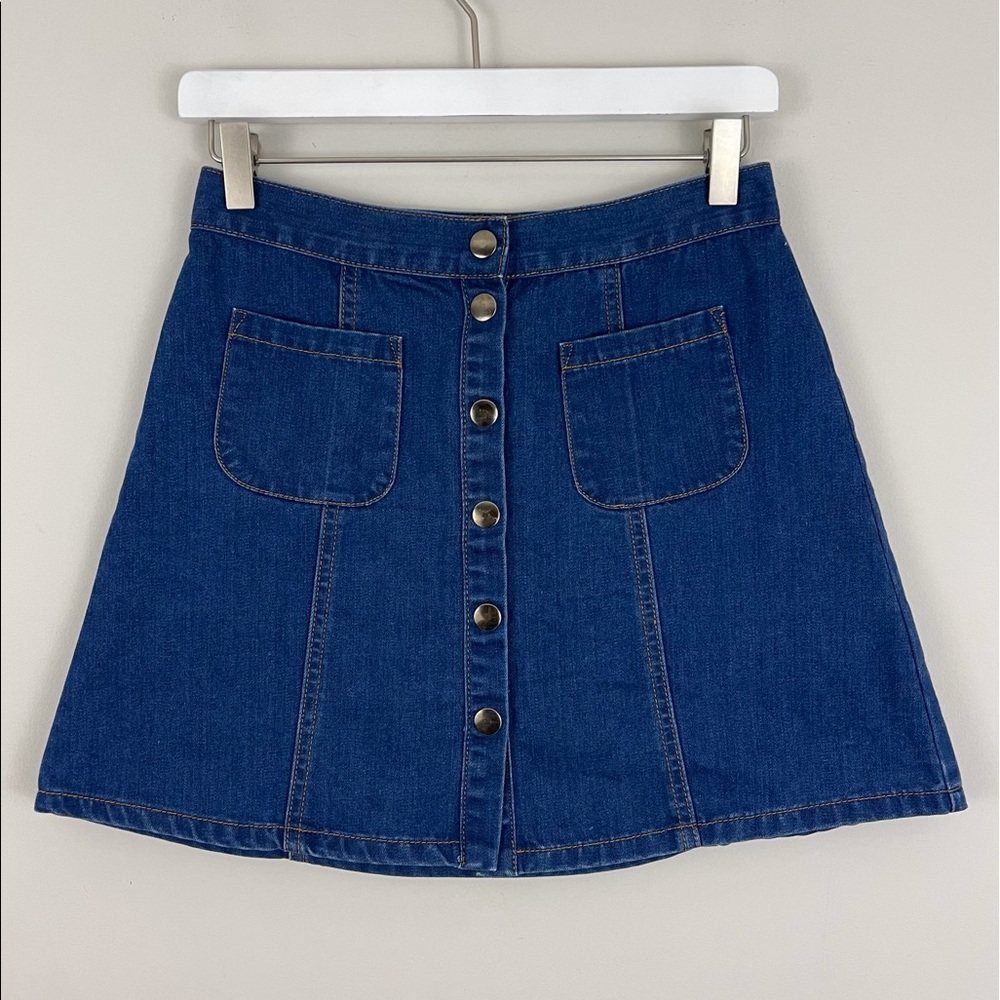 BDG Urban Outfitters Button Front Mini Jean Skirt